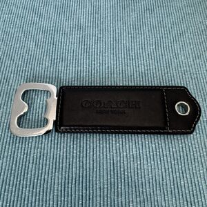 Coach New York Black Leather Bottle Opener